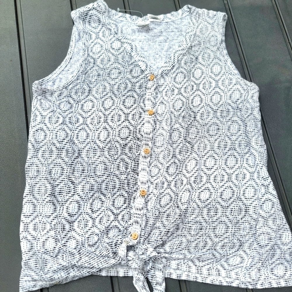 2/$20 Artisan NY Linen Tie Front Tank Top S